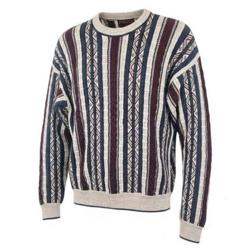 Vintage‎ Jantzen XL Geometric Stripes Knit Sweater Y2K 90's 80's